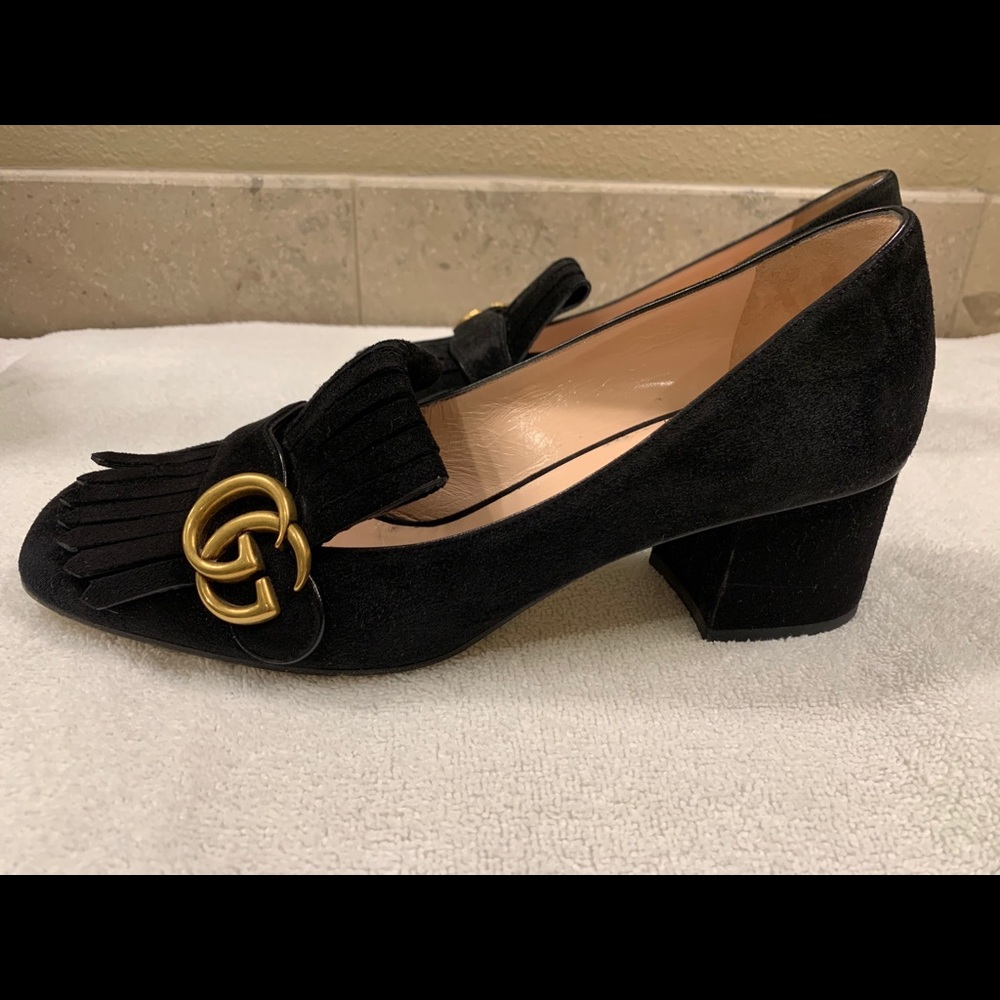 Gucci Mormont Black Suede Shoes Size 40